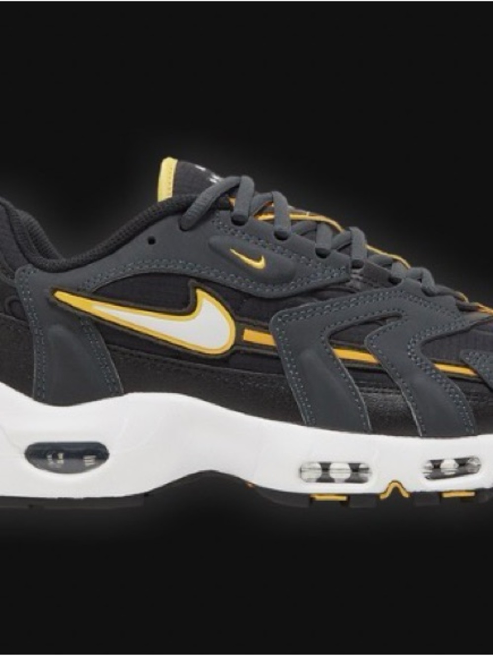 Nike Black and Yellow Low-Top Running Sneakers